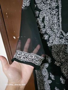 Elegant Black Chikankari Kurta FITS 36-38