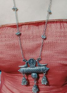 Antique Beautiful Peacock Necklace Set With Earrings