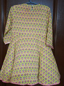 Girls Lime Green &amp; Pink Floral Sharara Se