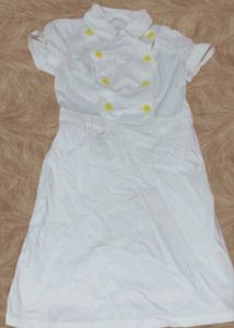 Jack & Jill Vintage White Dress w/ Yellow Buttons
