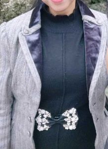 Black Bodycon dress with side cut