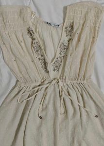 Zara Embellished Beach Mini Dress