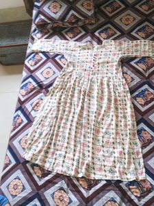 Vintage Print Cotton Dress