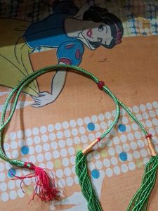 Multi Layered Cute Green Beats Mala With Locket