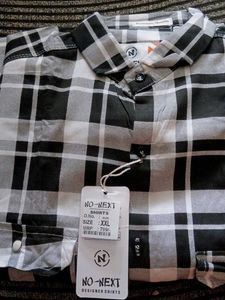 Black &amp; White Plaid Shirt