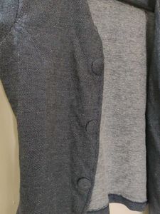 Gray Cotton Casual Coat | Half Sleeve |GoodConditi