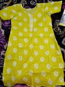 Yellow Printed Kurta Set