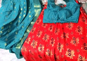 Red And Green Langha Choli