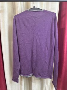 Purple V Shape Sweatshirt Pullover Sweater