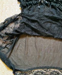 mesh Gothic babydoll lace ruffle black cami 🦇🖤