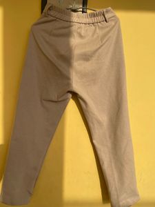Beige High-Waisted Trousers