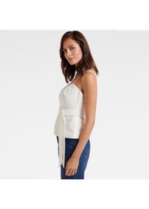 Forever New Mimi EmbroideredLinen Bustier