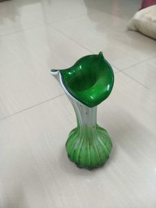 Green Glass Lily Vase