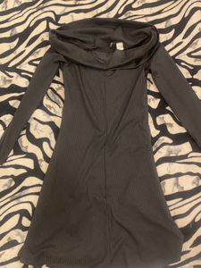 H&M black off shoulder dress
