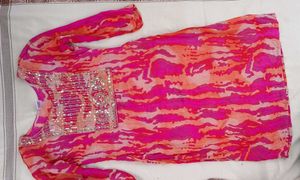 Pink &amp; Orange Embellished Tunic