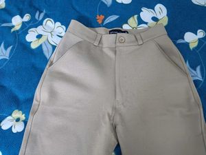 Beige Bootcut Pants