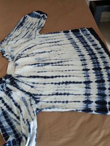 Blue &amp; White Tie-Dye Blouse