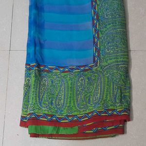 Blue &amp; Green Saree