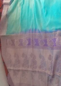 Blue Saree With Purple