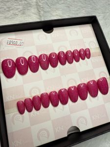 (Sale) Glittery Pink Press On Nails