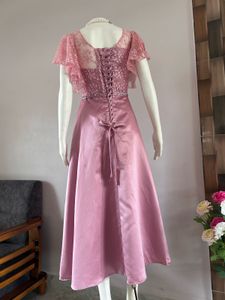 Vintage Pink Lace &amp; Satin Dress