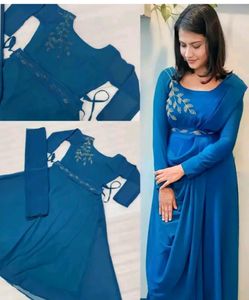 Stylish Women Gown With Dupatta &amp; Belt