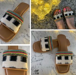 Handcrafted Ikat Print Ethnic Slide Sandals