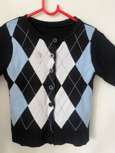 Argyle Pattern Cardigan