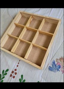 Wooden Storage Box with Compartments