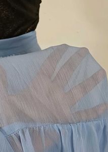 Blue Tiered Maxi Skirt by AND