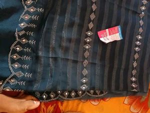 Embroidered saree colour available