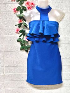 🎁Buy Two Get One Item Free🎁Blue Ruffle Mini Dres