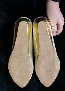 Sparkling Golden Ballerina Flats