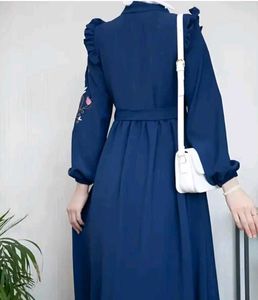 Embroidered Navy abaya
