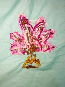 Hand Embroidered Cherry Blossom Tree Art