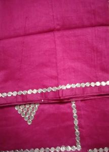 Dark Pink Saree Embellished Fabric