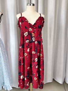 Korean Summer Red Dress