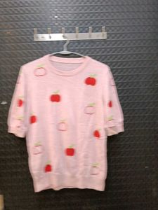 Cute Apple Print Top