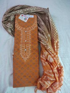 Unstitched Kurta Dress Material for Women, Yellow