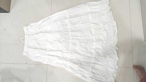 Flowy White Ethnic Skirt