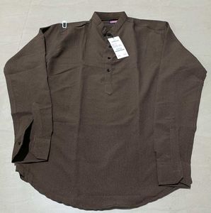 Men's Brown Mandarin Collar Kurta