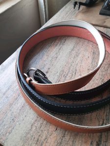 COMBO BLACK &amp; BROWN BELTS (FREE PLEATED BELT)