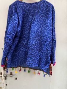 Blue Bandhani Top