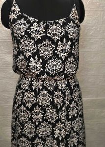New Floral Black Midi Dress/ Imported Surplus