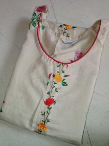 Beige Straight Kurta For Women