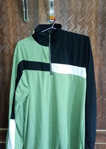 Gritstones High Neck T-shirt With Half Zipper