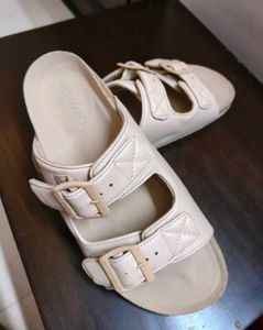 Neeman&#39;s Unisex Cream Strappy Comfy Cork Sandal