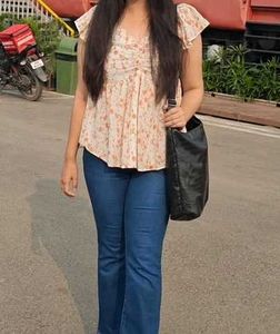 Floral Flutter Sleeve Top