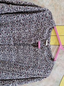 Grey Floral Pattern Kurti