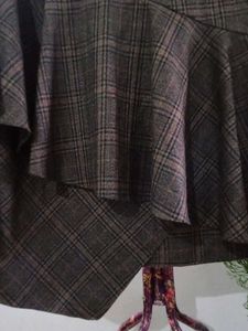 Plaid Asymmetrical Skirt